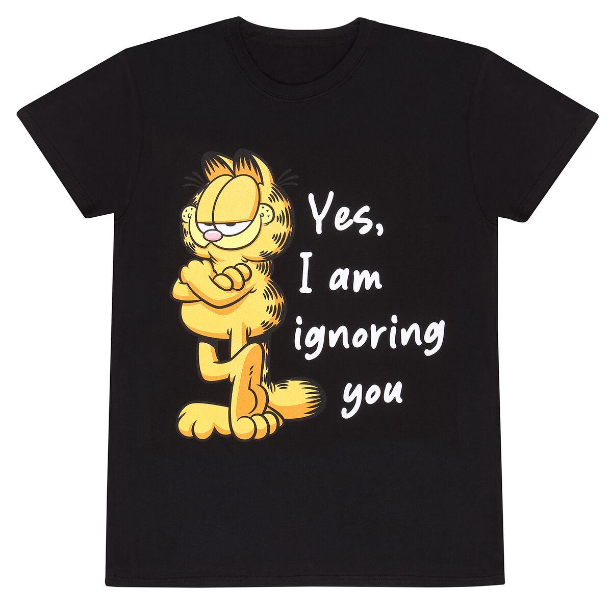Unisex Kortærmet Shirt Garfield Ignoring You Sort