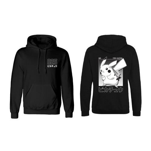 Unisex Hættetrøje Pokémon Halftone Pikachu Sort L