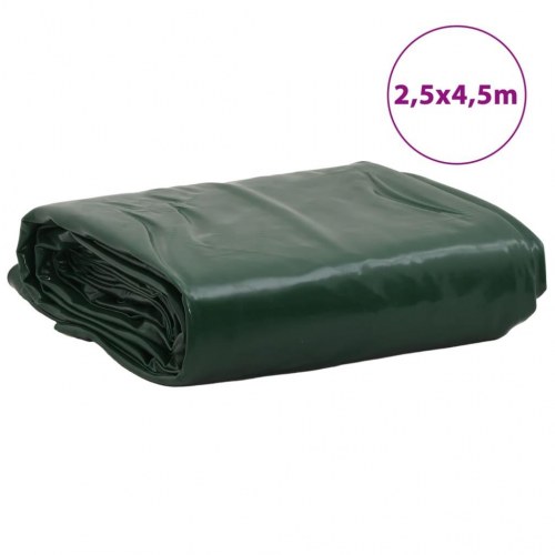 Kraftig presenning 2,5 × 4,5 m - 650 g/m², grøn