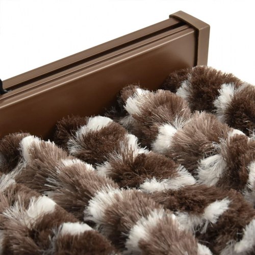 Flueforhæng 100 × 230 cm i chenille - brun/hvid
