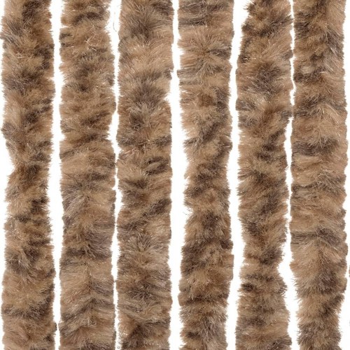 Flueforhæng 90×220 cm i chenille - beige/mørkebrun