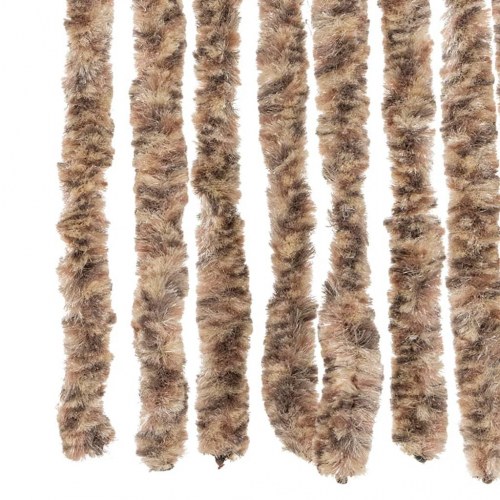 Flueforhæng 90×220 cm i chenille - beige/mørkebrun