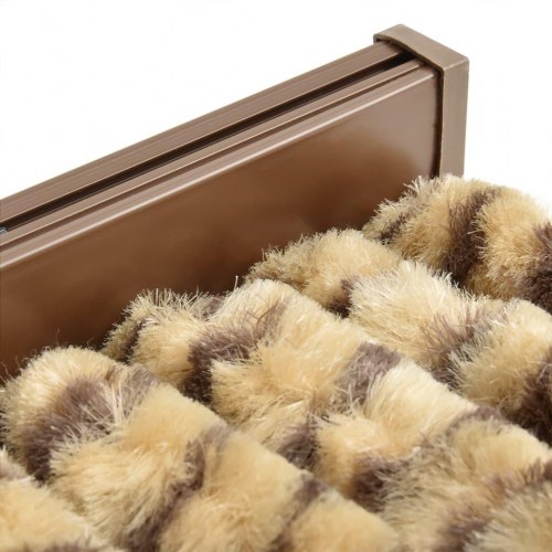 Flueforhæng 100×200 cm i chenille - beige og brun