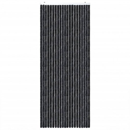 Flueforhæng 100×230 cm i chenille - antracitgrå