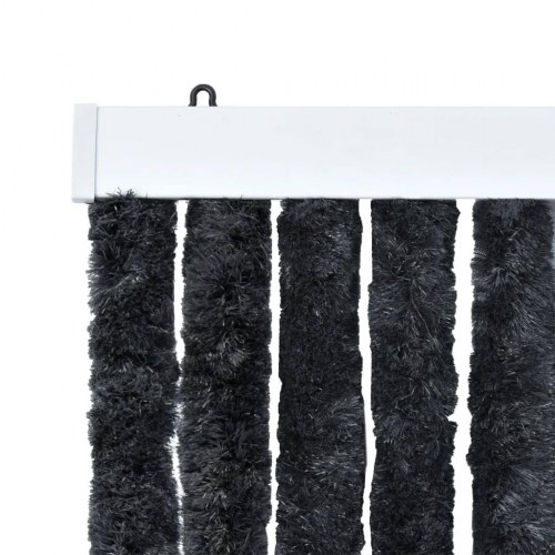 Flueforhæng 100×230 cm i chenille - antracitgrå