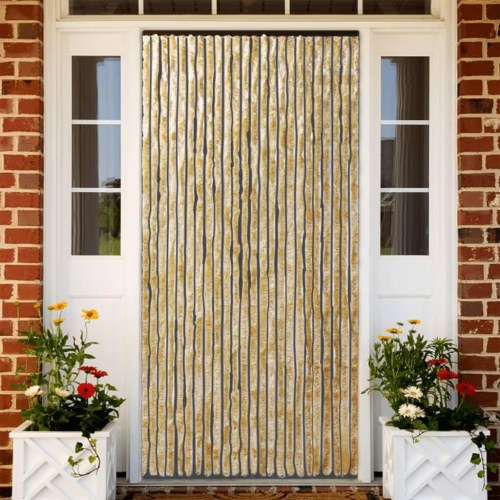 Flueforhæng 100×200 cm i chenille - beige insektgardin