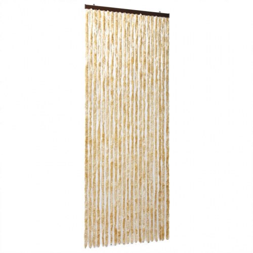 Flueforhæng 100×200 cm i chenille - beige insektgardin