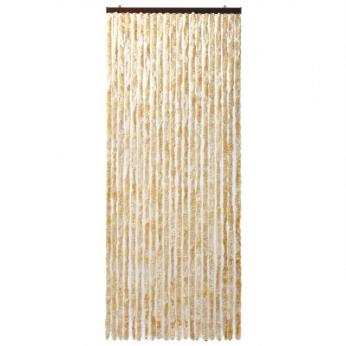 Flueforhæng 100×200 cm i chenille - beige insektgardin