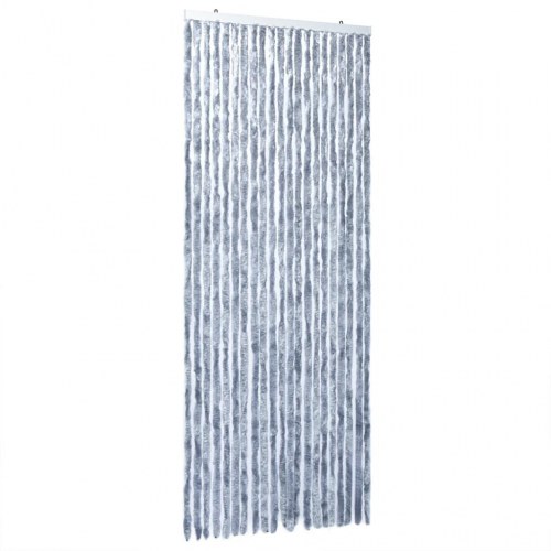 Flueforhæng 100 × 230 cm i chenille - sølvfarvet dørgardin