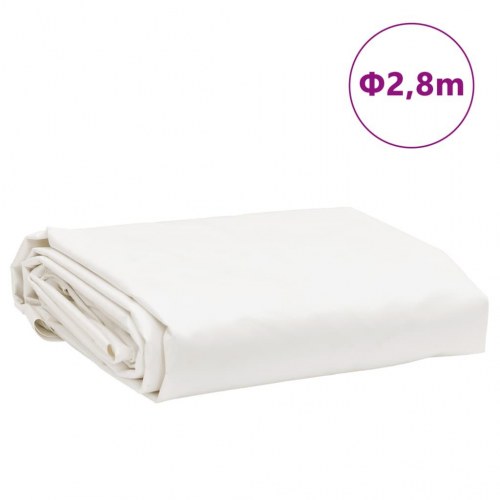 Rund presenning Ø 2,8 m - hvid, 650 g/m²