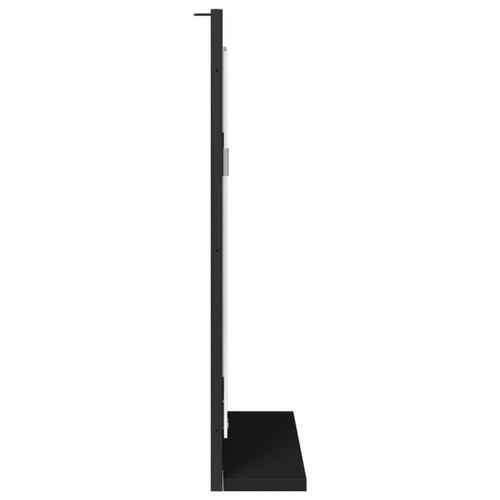 Badeværelsesspejl med hylde 50x12x60 cm konstrueret træ sort