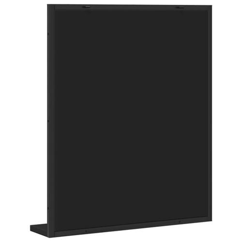 Badeværelsesspejl med hylde 50x12x60 cm konstrueret træ sort