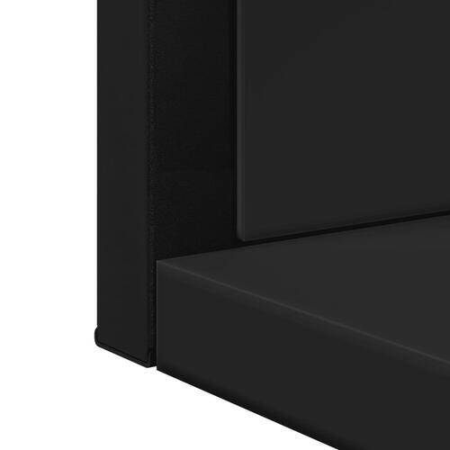 Badeværelsesspejl med hylde 50x12x60 cm konstrueret træ sort