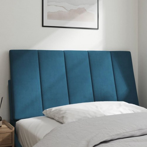 Gavlpude Hanko 100 cm - velour, blå sengegavlspude