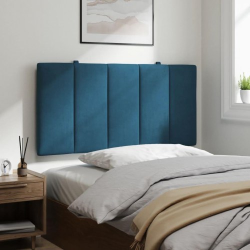 Gavlpude Hanko 100 cm - velour, blå sengegavlspude