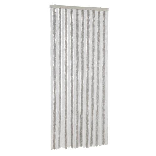 Flueforhæng 56x200 cm chenille lysegrå og hvid