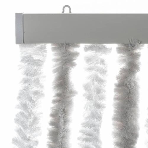 Flueforhæng 56x200 cm chenille lysegrå og hvid