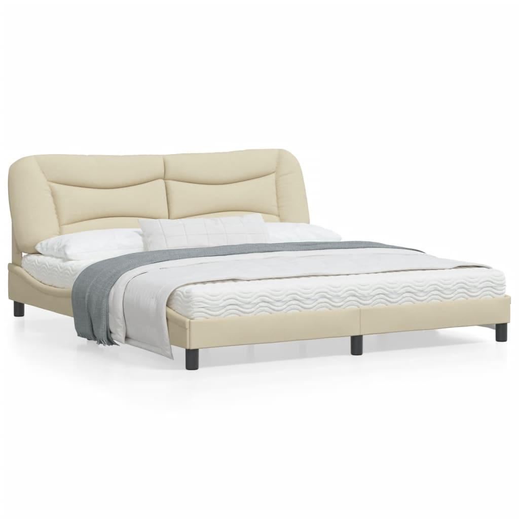 Sengeramme uden madras Hvar 180x200 cm stof cremefarvet