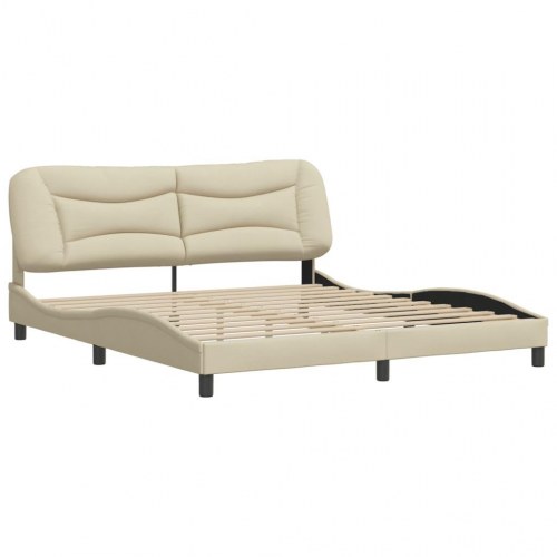 Sengeramme med hovedgærde Hvar 180 x 200 cm uden madras - creme