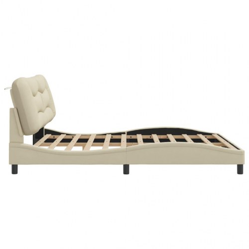 Sengeramme med hovedgærde Hvar 180 x 200 cm uden madras - creme