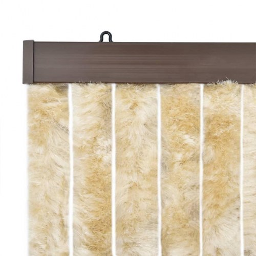 Flueforhæng 100 x 230 cm i chenille - beige