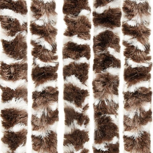 Flueforhæng 90×200 cm i chenille - brun og hvid