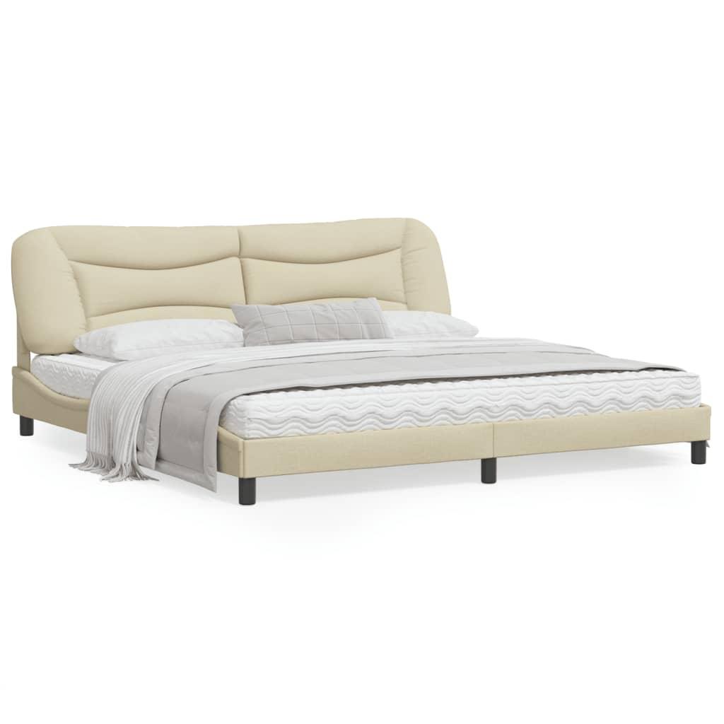 Sengeramme uden madras Hvar 200x200 cm stof cremefarvet