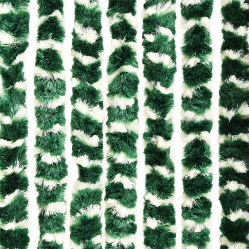 Flueforhæng 100 × 230 cm i chenille - grøn/hvid