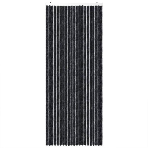 Flueforhæng 100x200 cm chenille antracitgrå