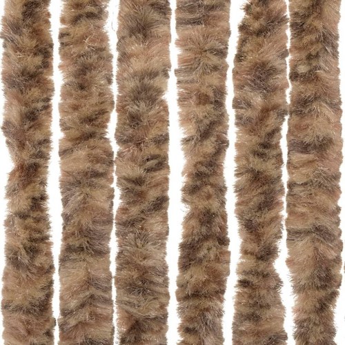 Flueforhæng 90×200 cm i chenille - beige/mørkebrun