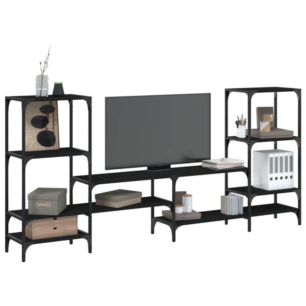 Tv Bord 206 5x28 5x95 Cm Konstrueret Træ Sort