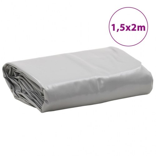 Presenning 1,5 × 2 m - 650 g/m², grå