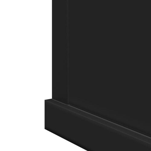 Badeværelsesskab med spejl 42x12x60 cm konstrueret træ sort