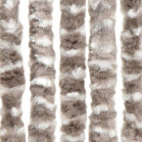 Flueforhæng 56×200 cm i chenille - gråbrun/hvid insektgardin