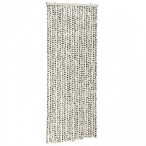 Flueforhæng 100 × 230 cm i chenille - lysegrå/mørkegrå
