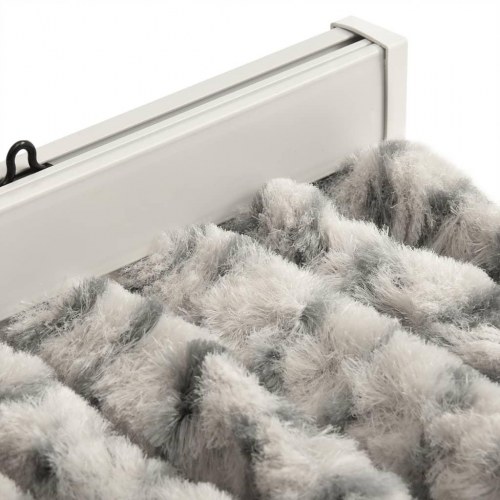 Flueforhæng 100 × 230 cm i chenille - lysegrå/mørkegrå