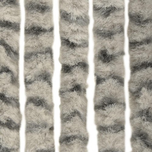 Flueforhæng 100 × 230 cm i chenille - lysegrå/mørkegrå