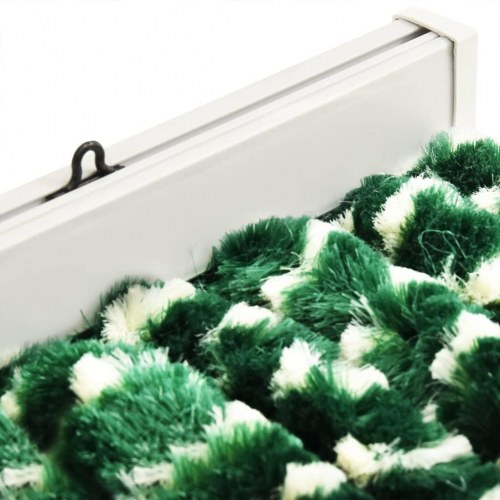 Flueforhæng 100×200 cm i chenille - grøn/hvid dørgardin