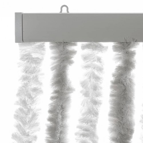 Flueforhæng 90×200 cm i chenille - lysegrå/hvid