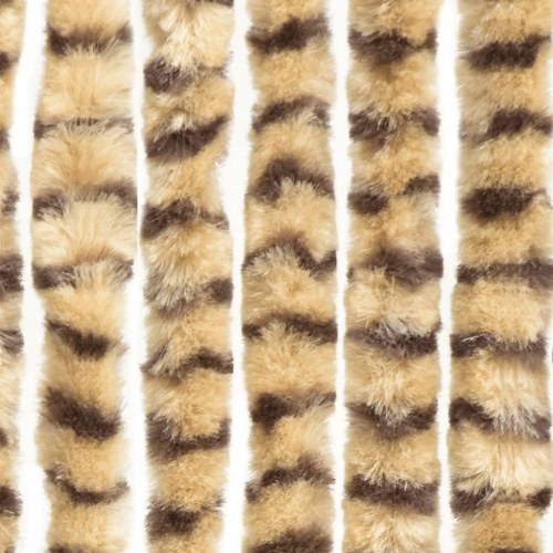 Flueforhæng 56×200 cm i chenille - beige/brun dørgardin