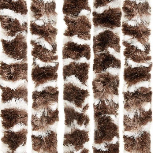 Flueforhæng 100×200 cm i chenille - brun/hvid