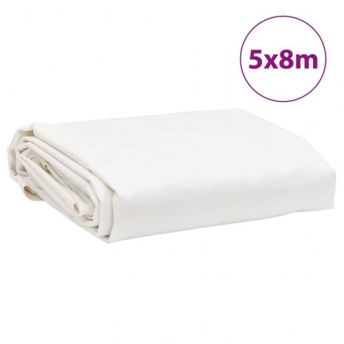 Presenning 5 × 8 m - 650 g/m², hvid kraftig tarp