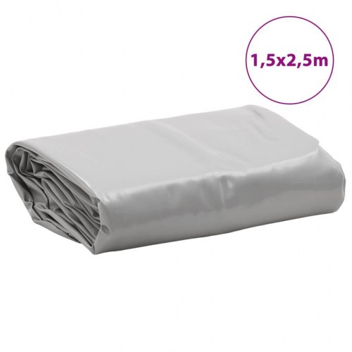 Presenning 1,5 × 2,5 m - 650 g/m², grå