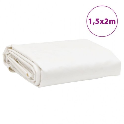 Presenning 1,5 × 2 m - hvid, 650 g/m²