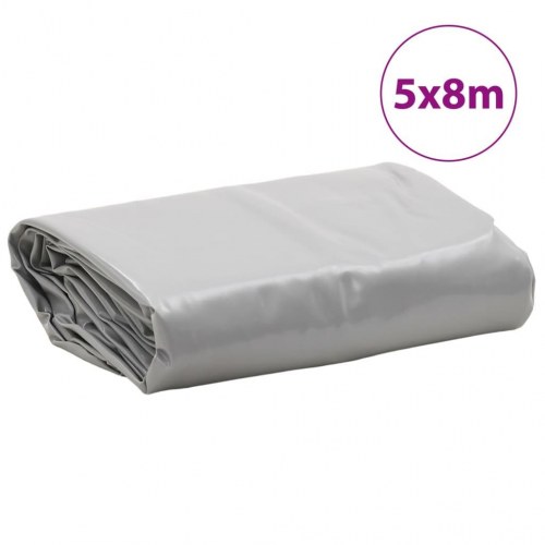 Presenning 5×8 m - 650 g/m², grå, kraftig PVC-belagt