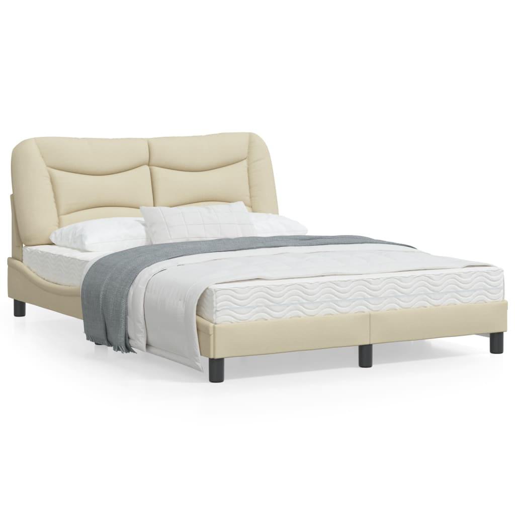 Sengeramme uden madras Hvar 140x200 cm stof cremefarvet