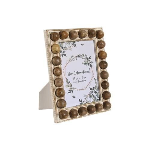 Fotoramme Home ESPRIT Brun Natur Krystal Mangotræ 18 x 2,5 x 23,2 cm (12 enheder)