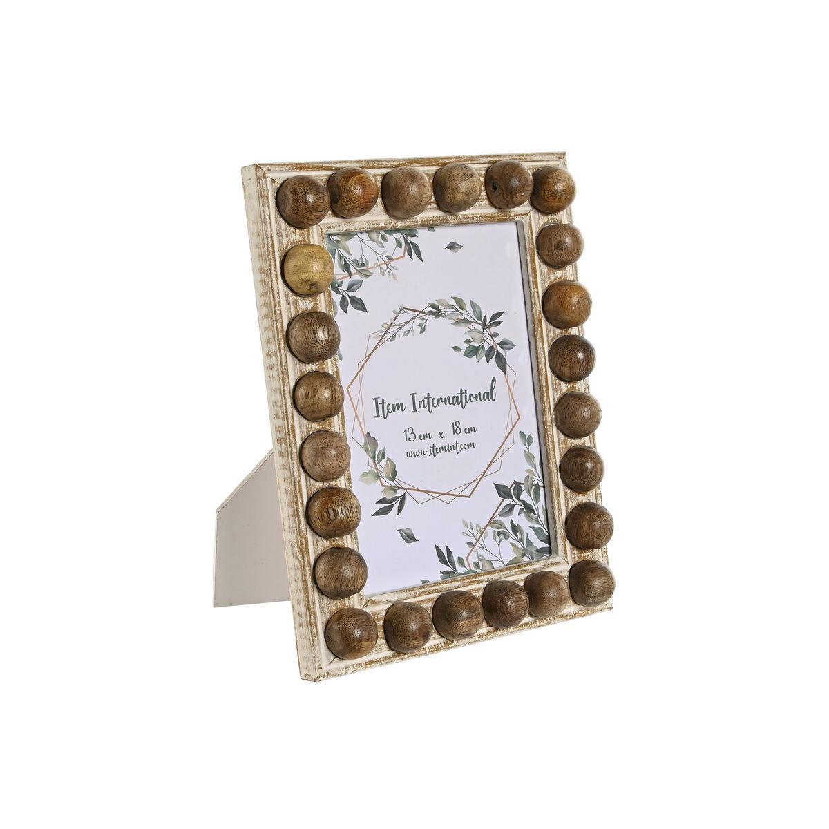 Fotoramme Home ESPRIT Brun Natur Krystal Mangotræ 18 x 2,5 x 23,2 cm (12 enheder)