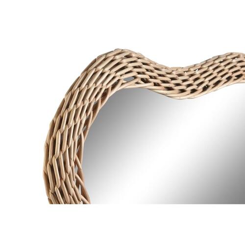 Vægspejl Home ESPRIT Natur Træ Rattan Spejl Bali 49 x 3 x 60 cm