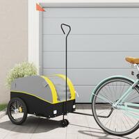 Cykelanhænger 45 kg jern sort og gul